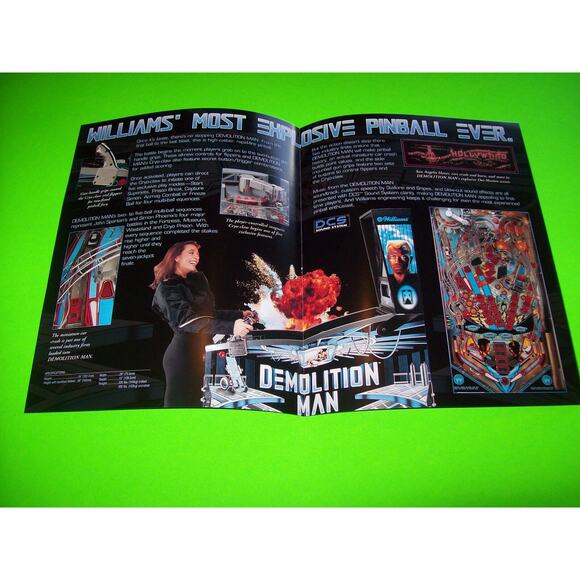 Demolition Man Pinball FLYER Wesley Snipes Sylvester Stallone 1994 Brochure - Picture 3 of 6